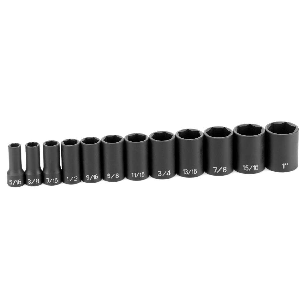 3/8in Drive Semi-Deep Length Impact Set - 12 piece 1213SD