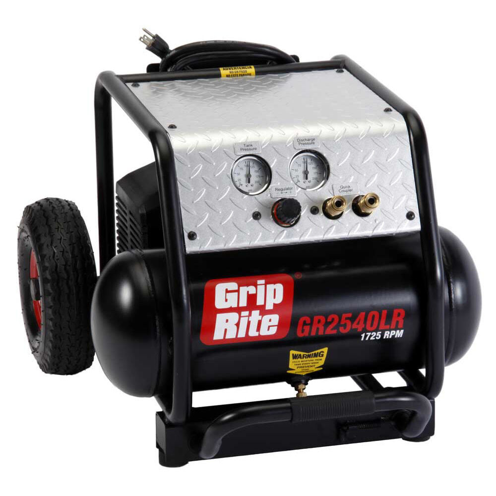 12 AMP 2.5HP 4 Gallon 1725RPM Compressor with Wheels GR2540LR