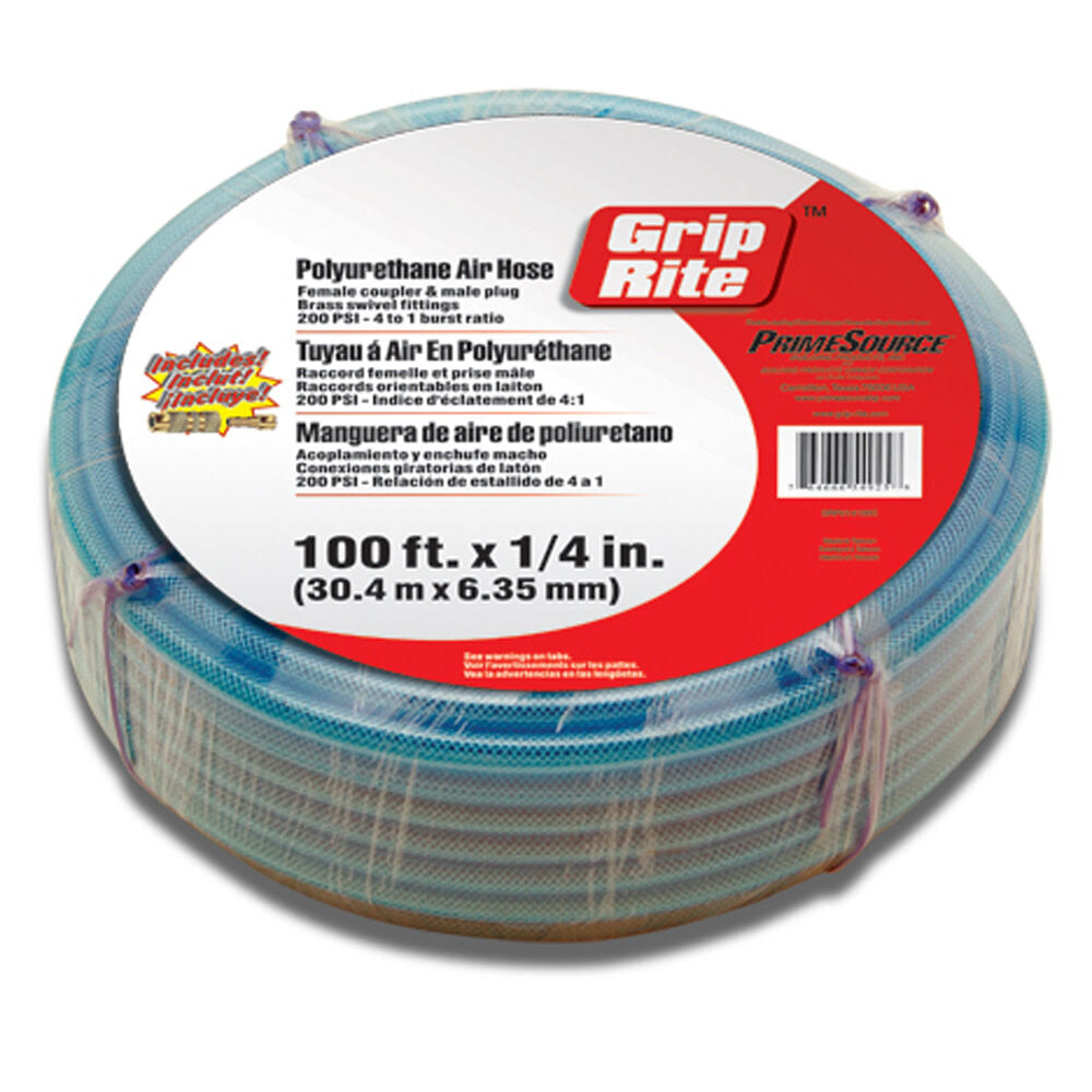 1/4in X 100 ft air hose with fittings GRPU14100C