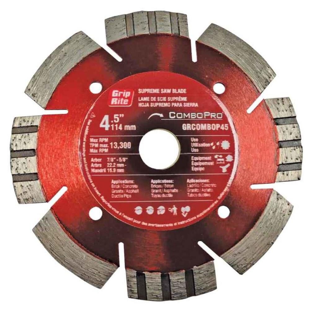 4-1/2-in Wet or Dry Segmented Diamond Circular Saw Blade GRCOMBOP45