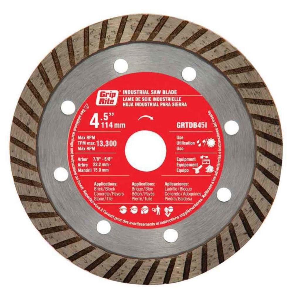 4-1/2-in Wet or Dry Turbo Diamond Circular Saw Blade GRTDB45I