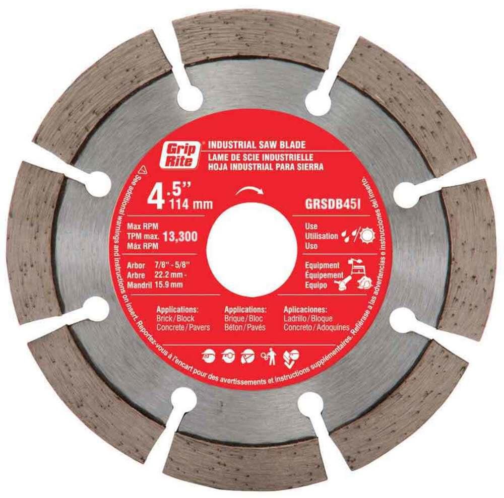 4-1/2in Wet or Dry Segmented Diamond Circular Saw Blade GRSDB45I