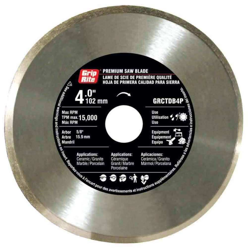 4-in Wet or Dry Continuous Diamond Circular Saw Blade GRCTDB4P