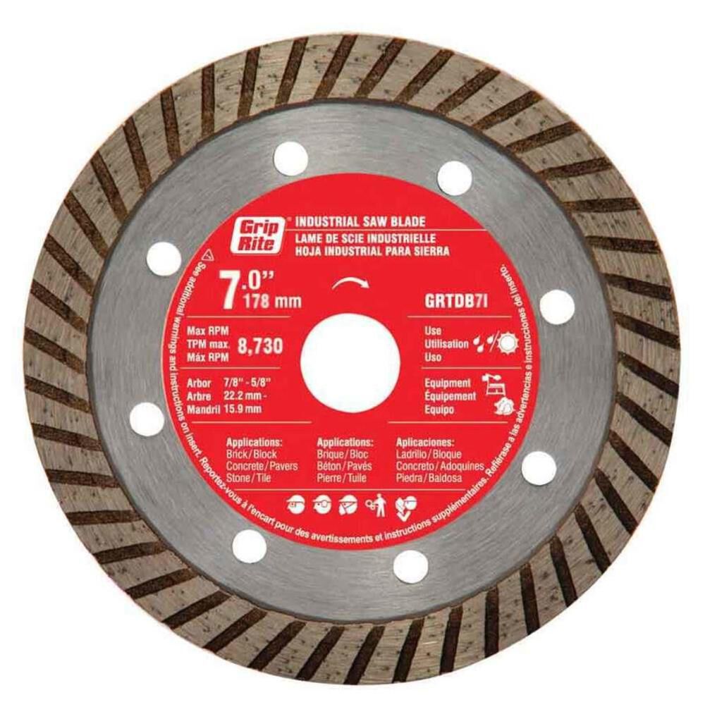 7-in Wet or Dry Segmented Diamond Circular Saw Blade GRTDB7I