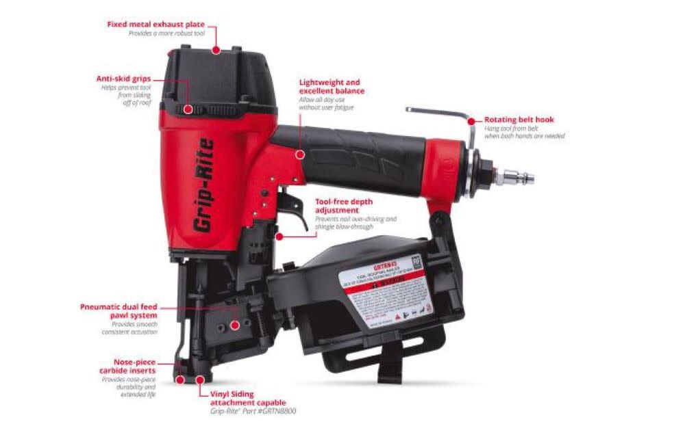 Coil Roofing Nailer 1 3/4in GRTRN45