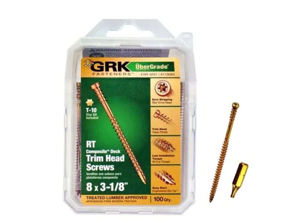 RT Composite Deck Trim Screws #8 x 3 1/8in 100qty 119083