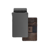 Wallet Gun Metal Brown Leather WLT1-202