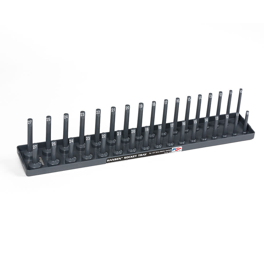 2 Row Socket Tray 1/2in Drive 34 Slot Metric Gray 1202H