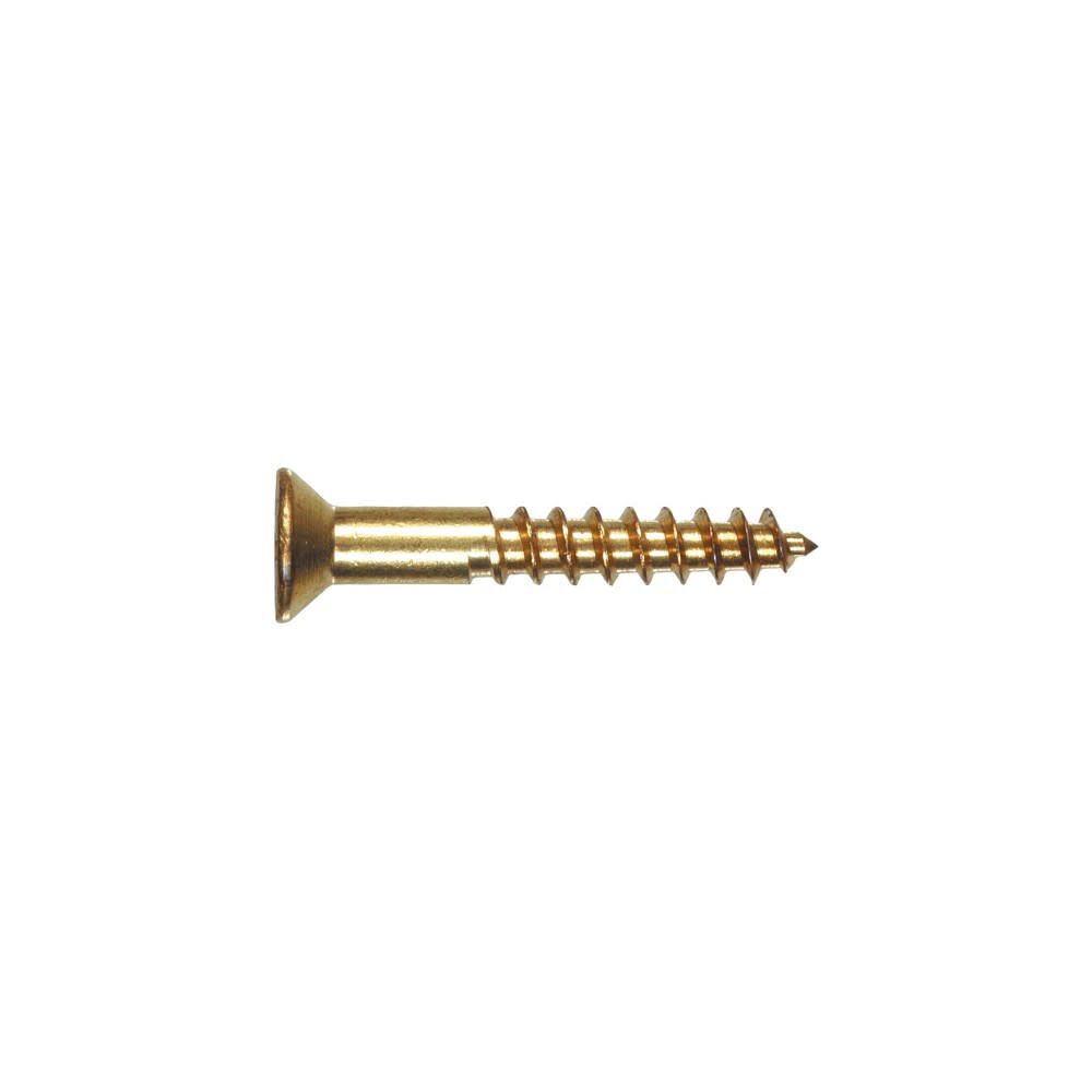 #10 x 1in Brass Flat Head Phillips Wood Screw 100pk HF385750
