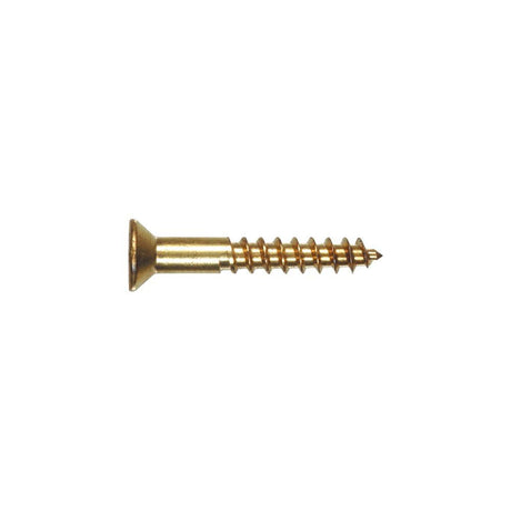 #12 x 1in Brass Flat Head Phillips Wood Screw 100pk HF385770