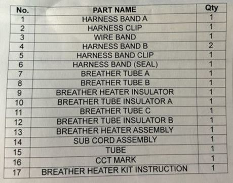 Breather Tube Heater 06390-Z45-A30