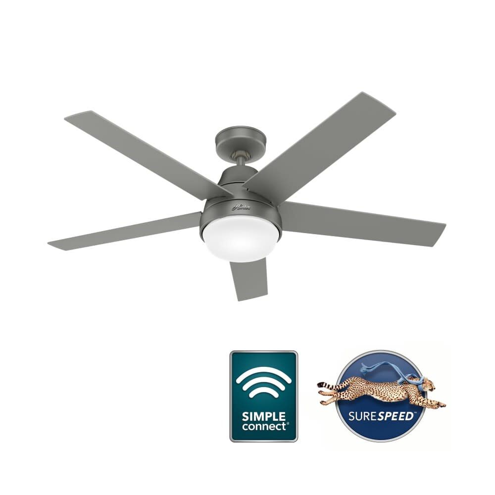 Aerodyne Ceiling Fan 52in Matte Silver Matte Silver 51315