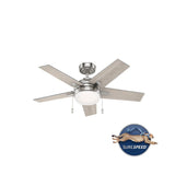Fan Barlett Ceiling Fan 44in Brushed Nickel Light Gray Oak 51839