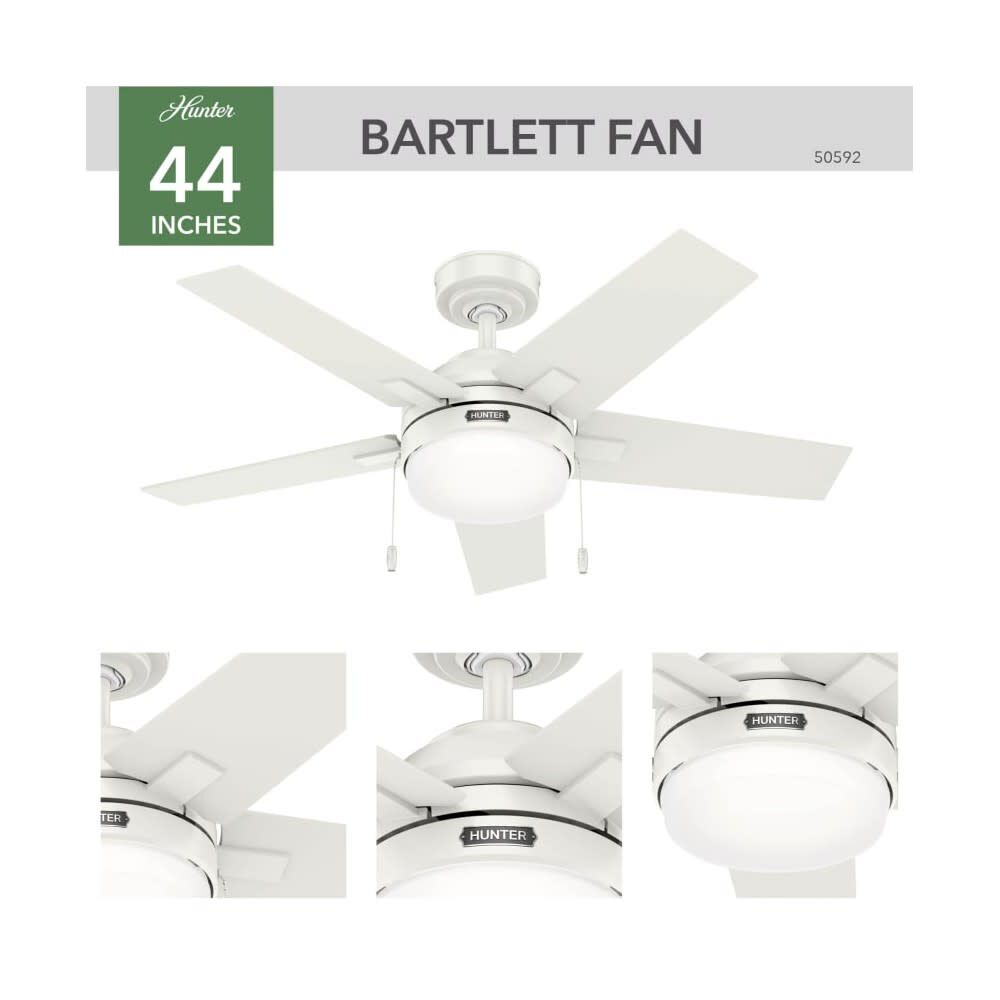 Fan Barlett Ceiling Fan 44in Fresh White Fresh White 50592