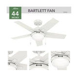 Barlett Ceiling Fan 44in Fresh White Fresh White 50592