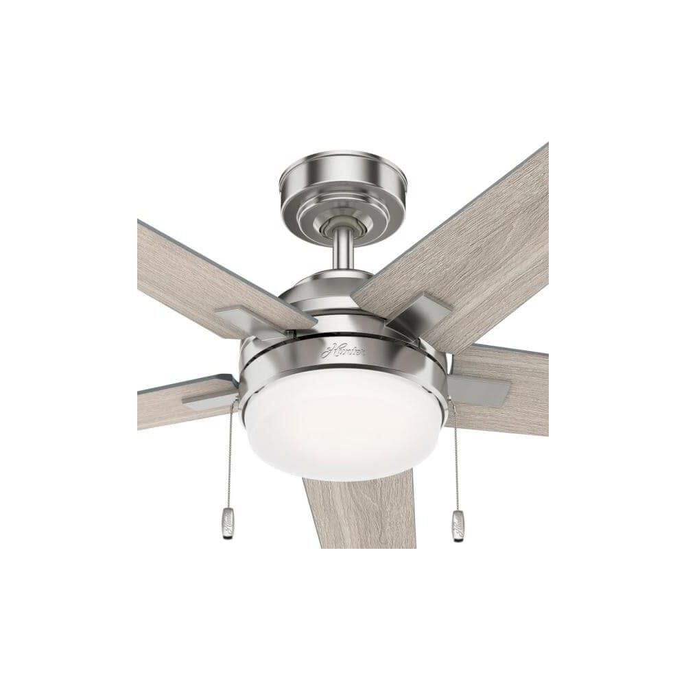 Barlett Ceiling Fan 52in Brushed Nickel Light Gray Oak 51329