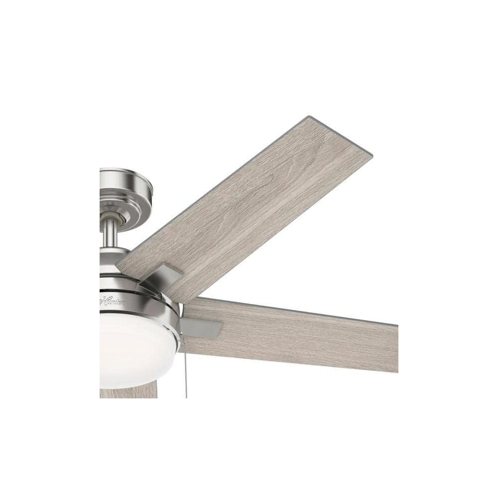 Barlett Ceiling Fan 52in Brushed Nickel Light Gray Oak 51329