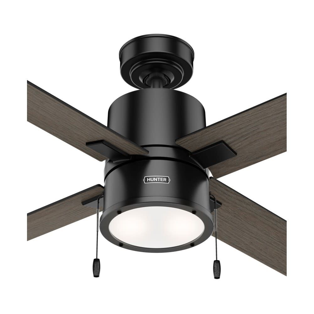 Beck Ceiling Fan 52in Matte Black/Greyed Walnut 54215