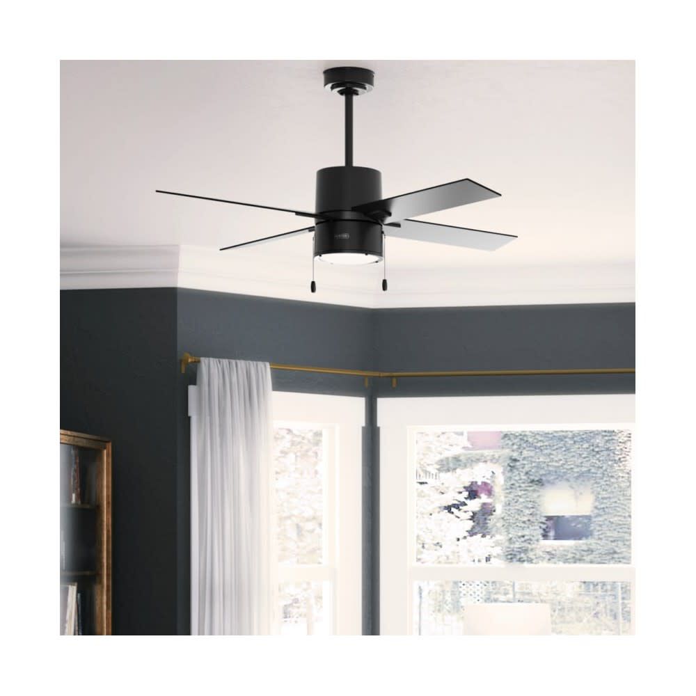 Beck Ceiling Fan 52in Matte Black/Greyed Walnut 54215