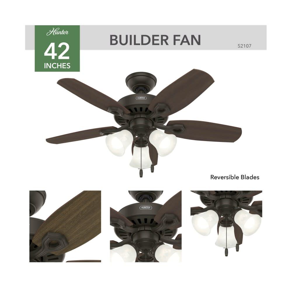 Builder Ceiling Fan 42in New Bronze Brazilian Cherry 52107