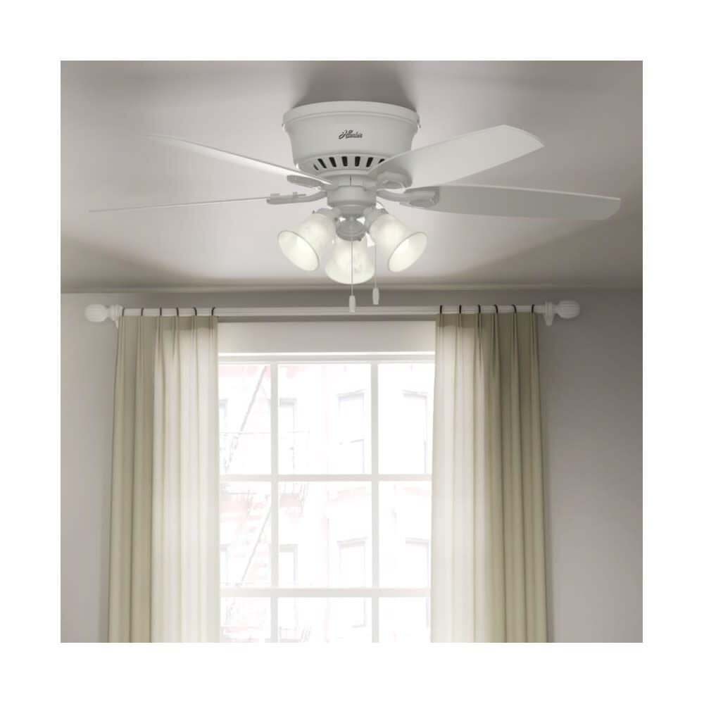 Builder Ceiling Fan 52in LED Indoor Snow White/Light Oak 53326