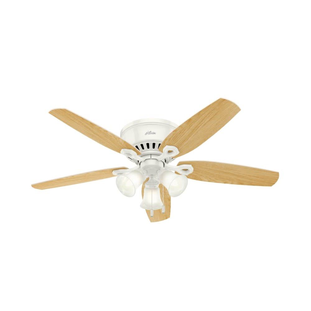 Builder Ceiling Fan 52in LED Indoor Snow White/Light Oak 53326