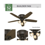 Builder Ceiling Fan 52in New Bronze Brazilian Cherry 53327