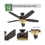 Builder Deluxe Ceiling Fan 52in Bronze Brazilian Cherry 53091