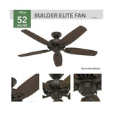 Builder Elite Ceiling Fan 52in Bronze Brazilian Cherry 53242