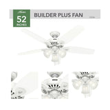 Builder Plus Ceiling Fan 52in Snow White Snow White 53236
