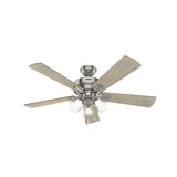 Crestfield Ceiling Fan 52in Nickel Bleached Grey Pine 54206