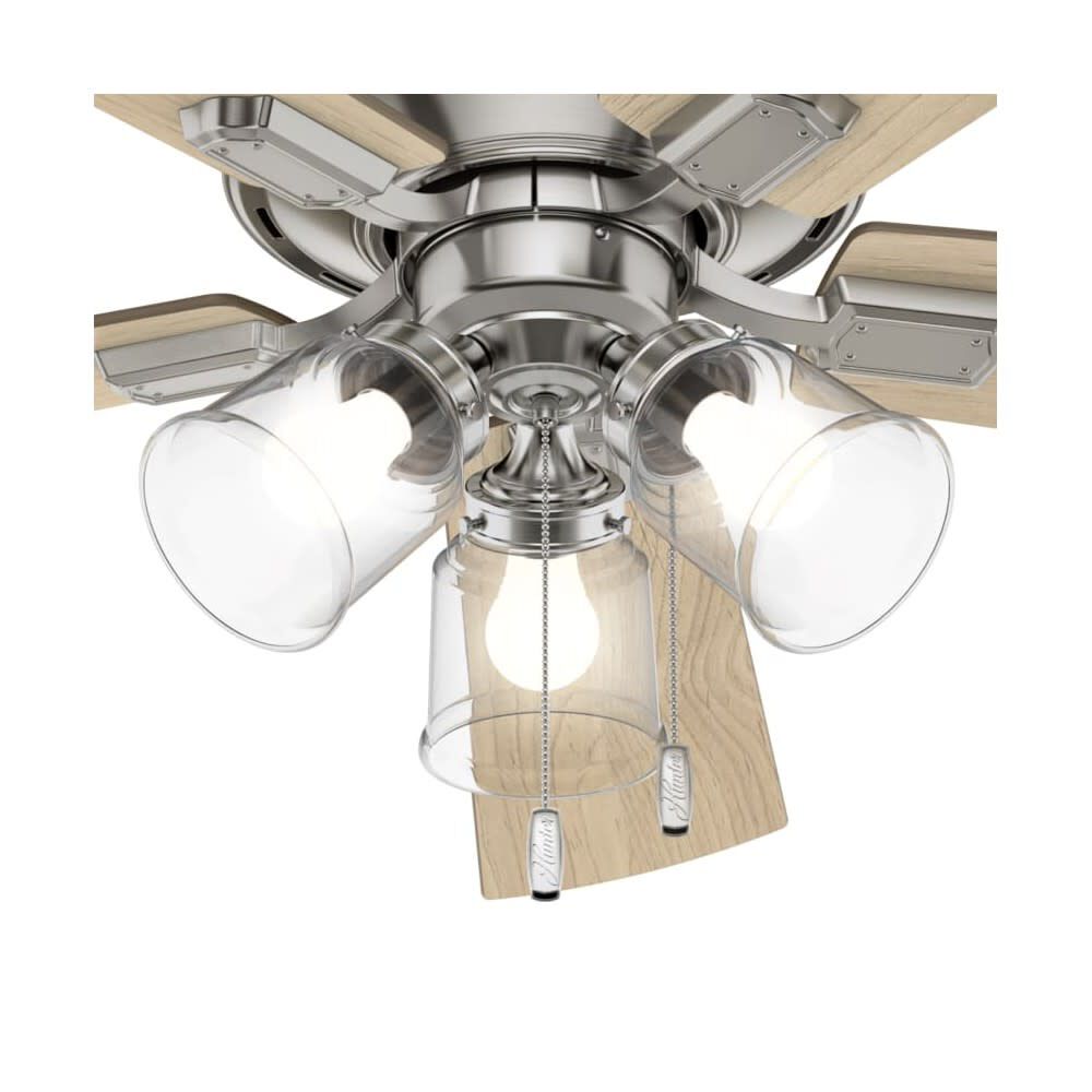 Crestfield Ceiling Fan 52in Nickel Bleached Grey Pine 54206