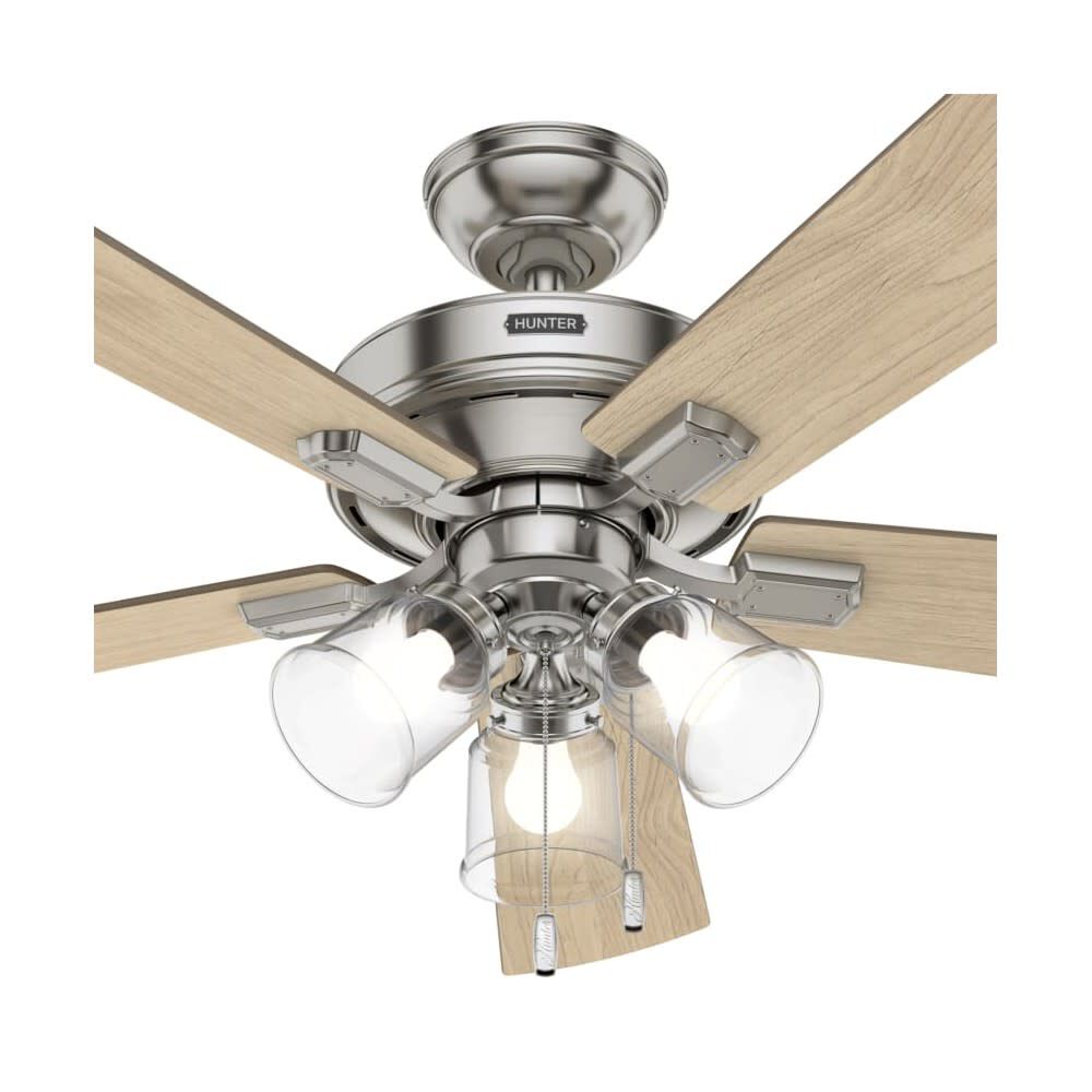 Crestfield Ceiling Fan 52in Nickel Bleached Grey Pine 54206