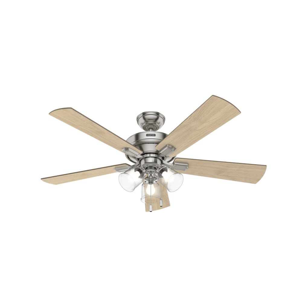 Crestfield Ceiling Fan 52in Nickel Bleached Grey Pine 54206