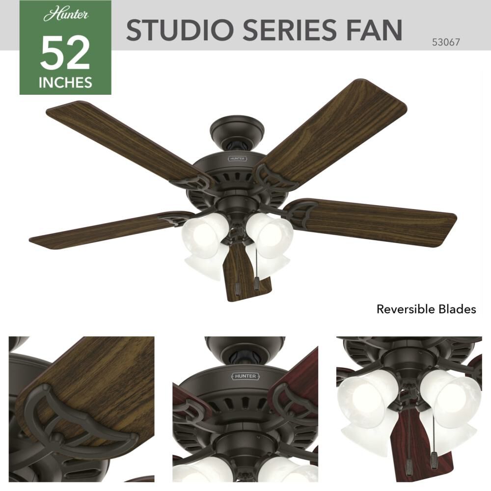 Studio Series Ceiling Fan 52in New Bronze Cherry/Walnut 53067