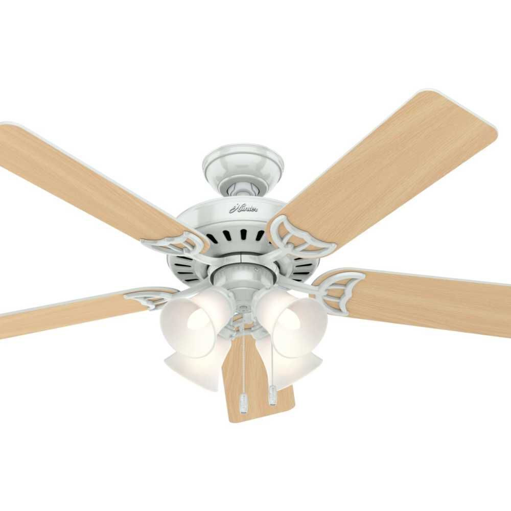 Studio Series Ceiling Fan 52in White White/Bleached Oak 53062