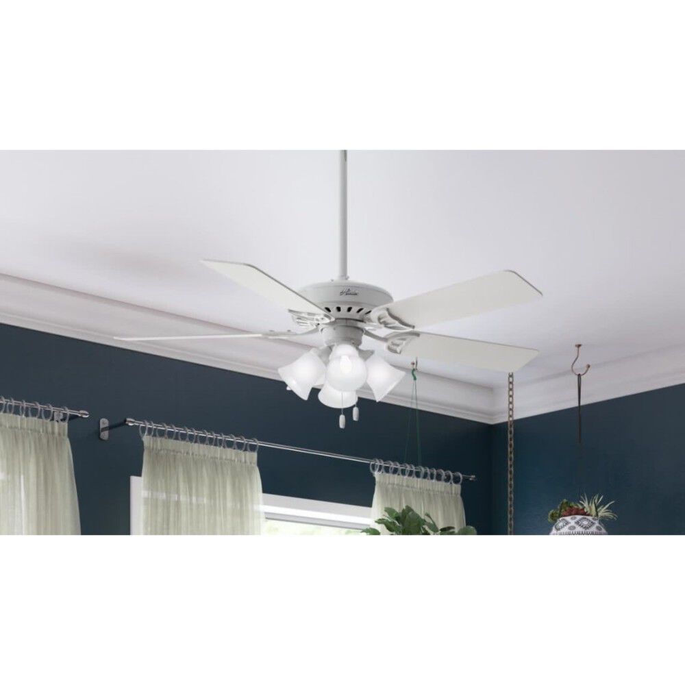 Studio Series Ceiling Fan 52in White White/Bleached Oak 53062