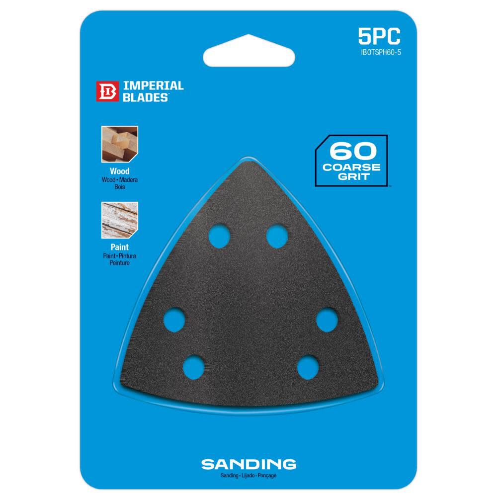 IBOTSPH60-5 Oscillating Multi-Tool Triangle Sandpaper 60 Coarse Grit 5PC IBOTSPH60-5