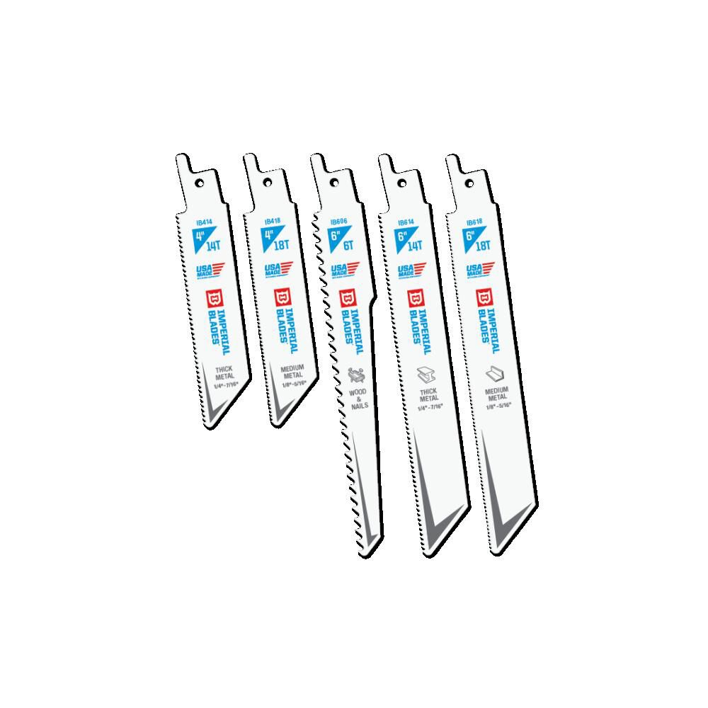 Standard 4in & 6in Reciprocating Blade Variety Pack 5PC IBRV-5