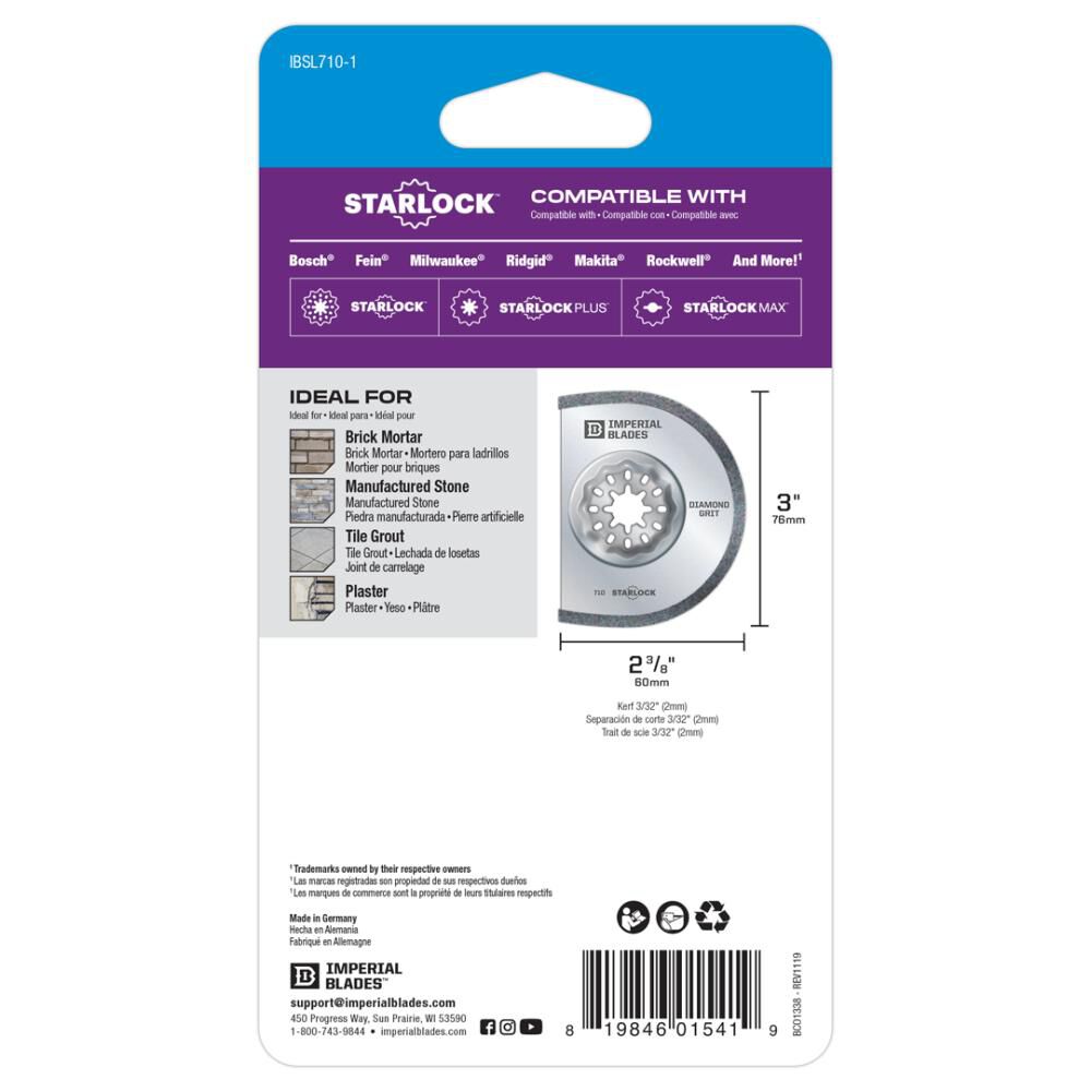 Starlock 3in Diamond Grit Segment Blade 1pc IBSL710-1