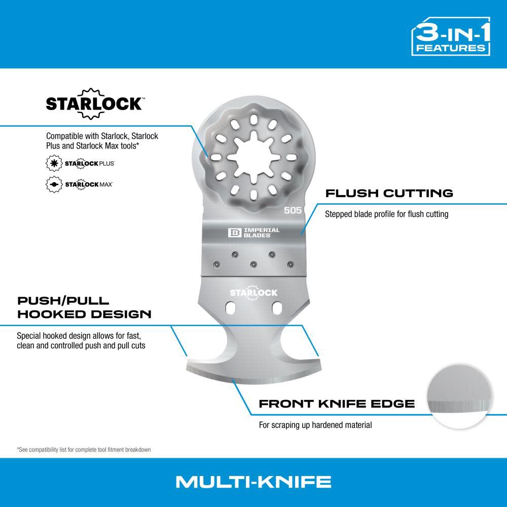 Starlock Multi-Knife 3-IN-1 Features 100pc IBSL505-100