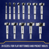 Marples 14-Piece 3/8-in x 3-11/16-in Woodboring Forstner Drill Bit Set 1966893