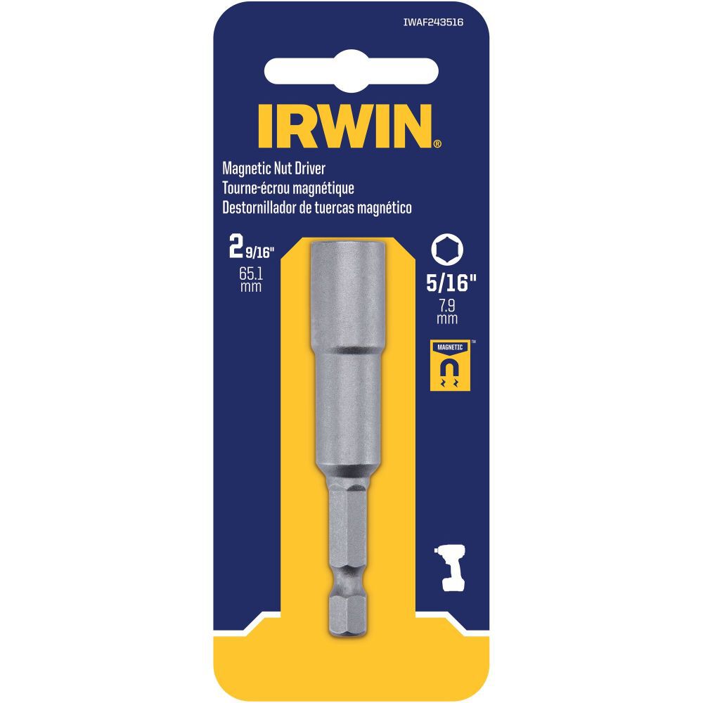 2-9/16 in x 5/16 in Magnetic Nut Driver 1 Pack IWAF243516