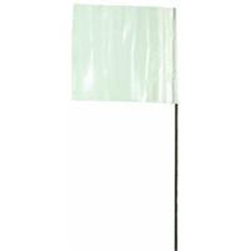 2.5 In. x 3.5 In. x 21 In. White Stake Flags 100 Pc. 2034204