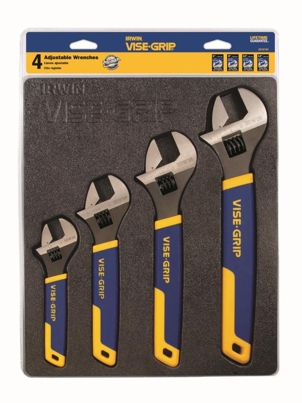 VISE-GRIP 4-Piece 12-in Steel Adjustable Wrench Set 2078706