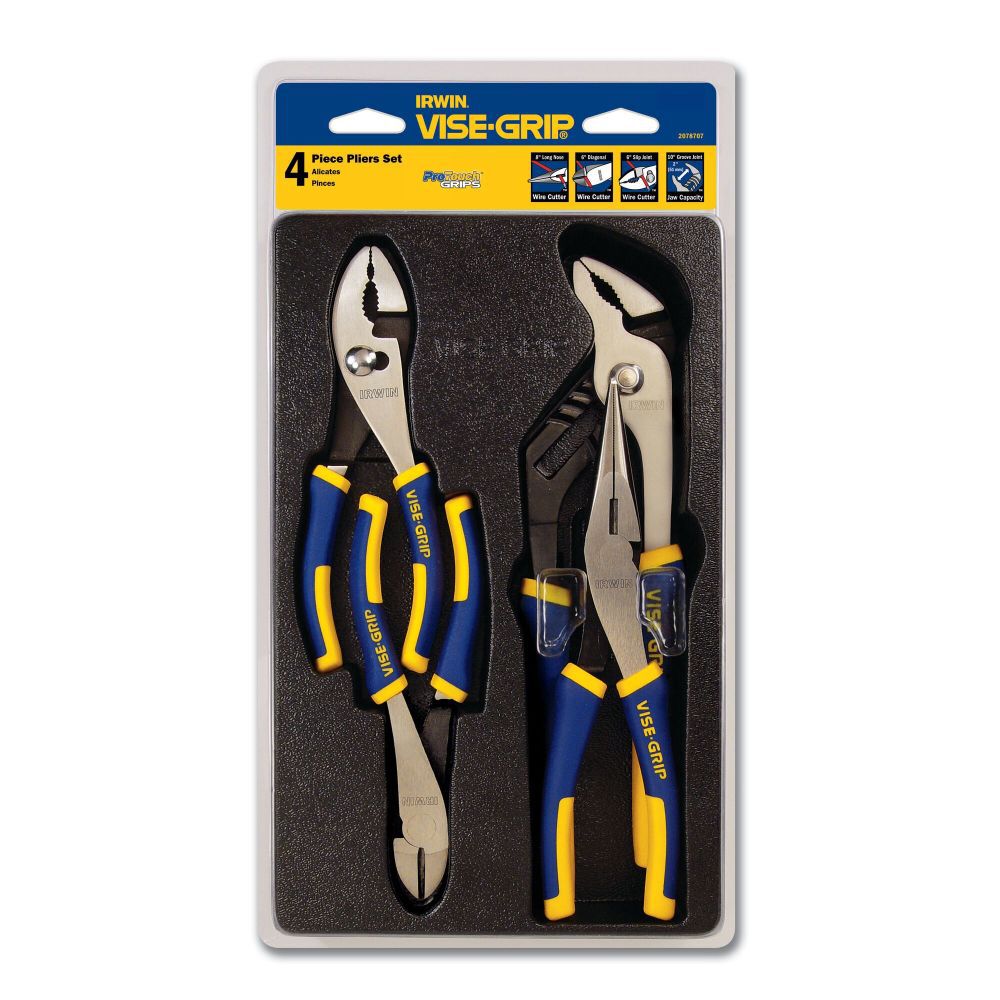 VISE-GRIP ProPliers 4-Pack Assorted Pliers with Hard Case 2078707