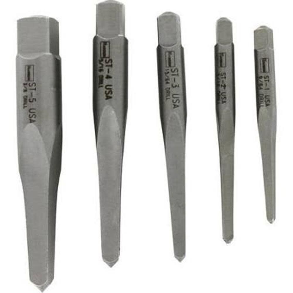 5 Pc. Straight Flute Screw Extractor Set 53635