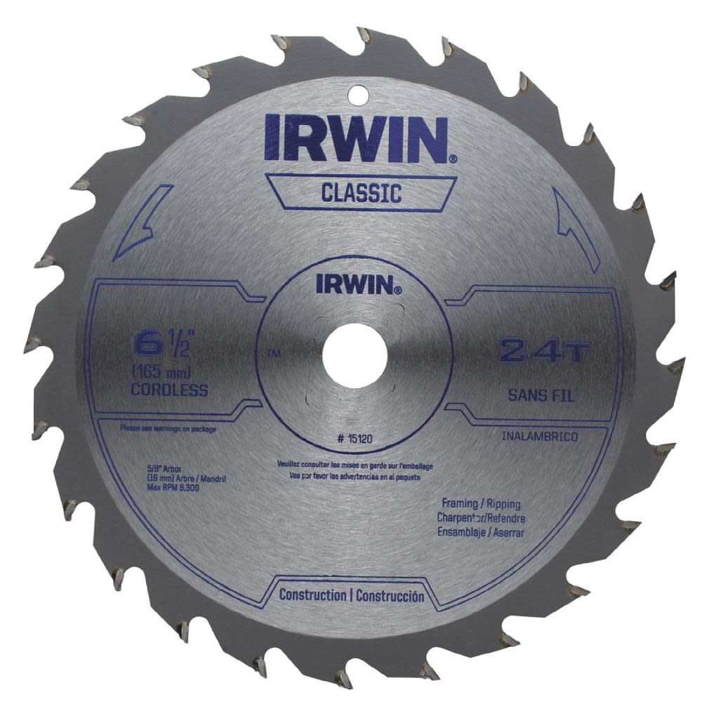 6-1/2 In. 24 Tpi Cordless Classic Circular Saw Blade 15120