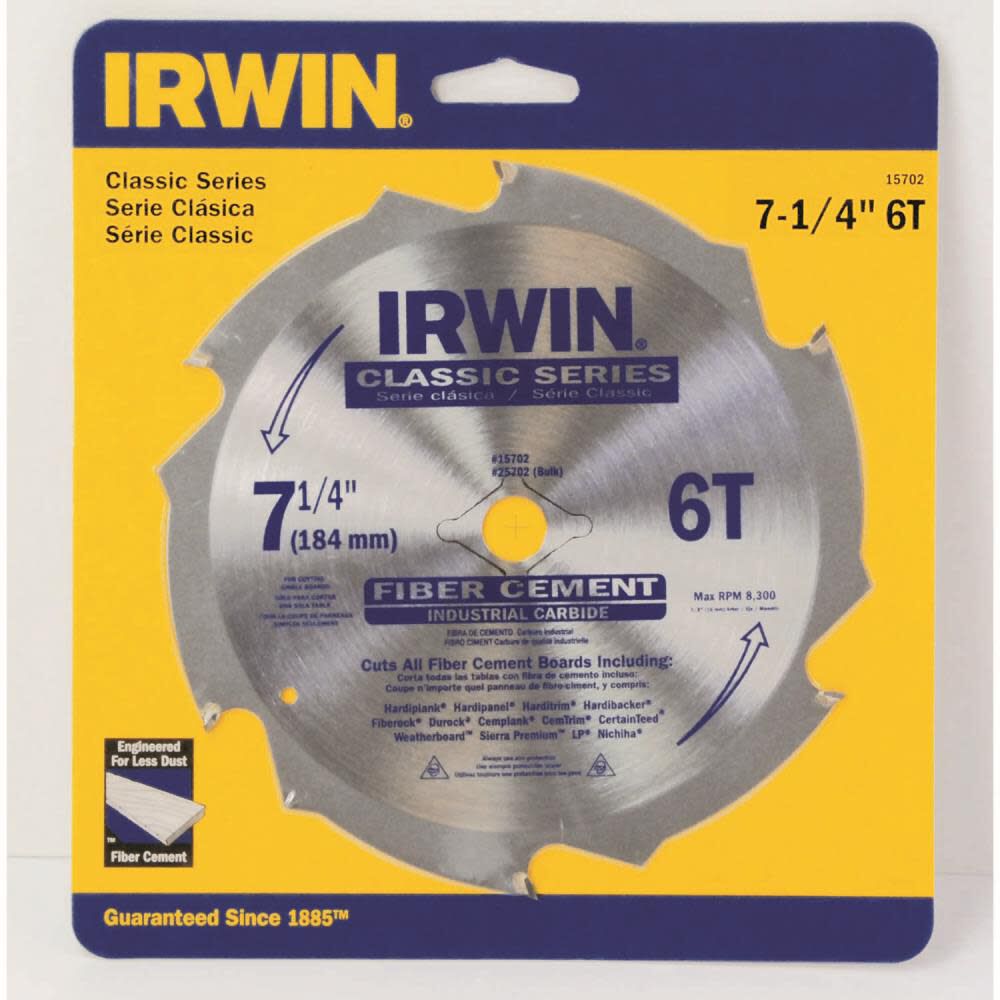 7-1/4 In. 6T Fiber Cement Saw Blade 15702ZR