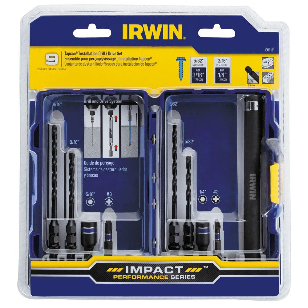 9 Pc. Impact Tapcon Installation Drill/Drive Sets 1881131